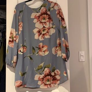Open back floral shift dress
